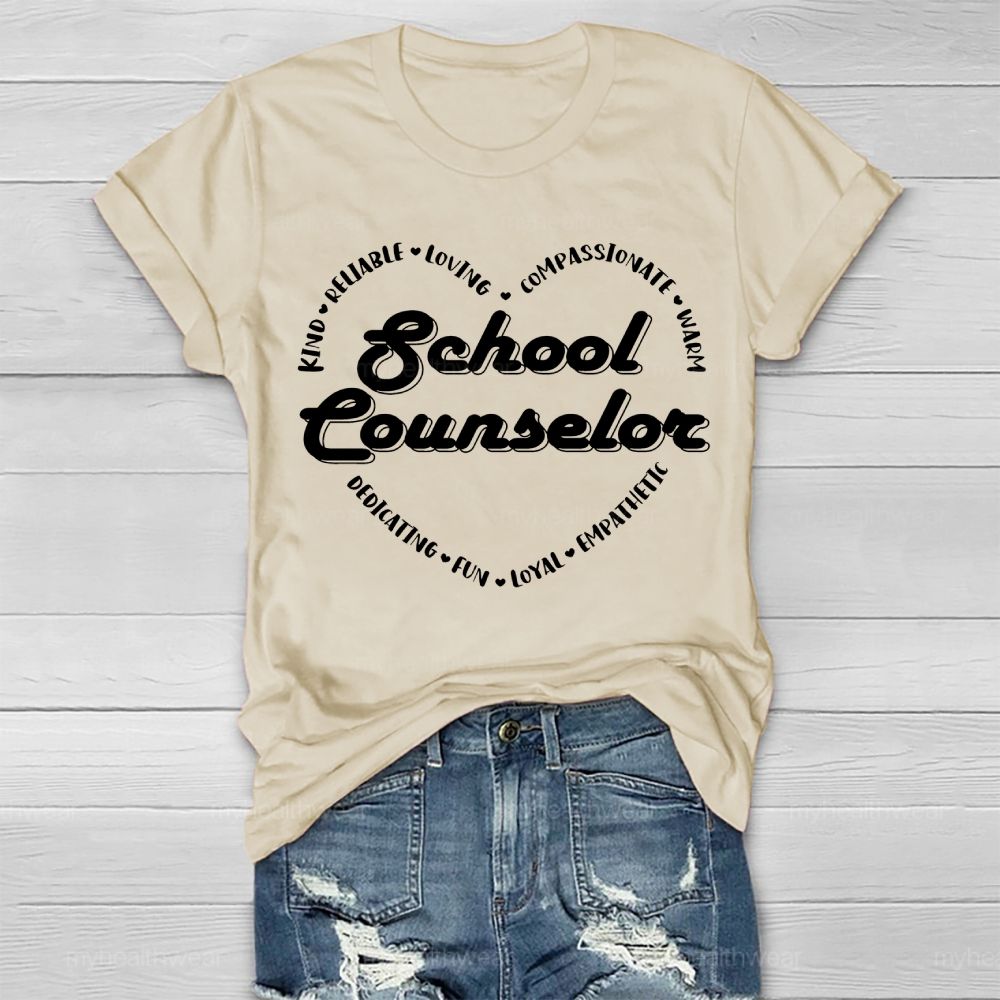 School Counselor Kind Heart Letters Healthwear T-shirt