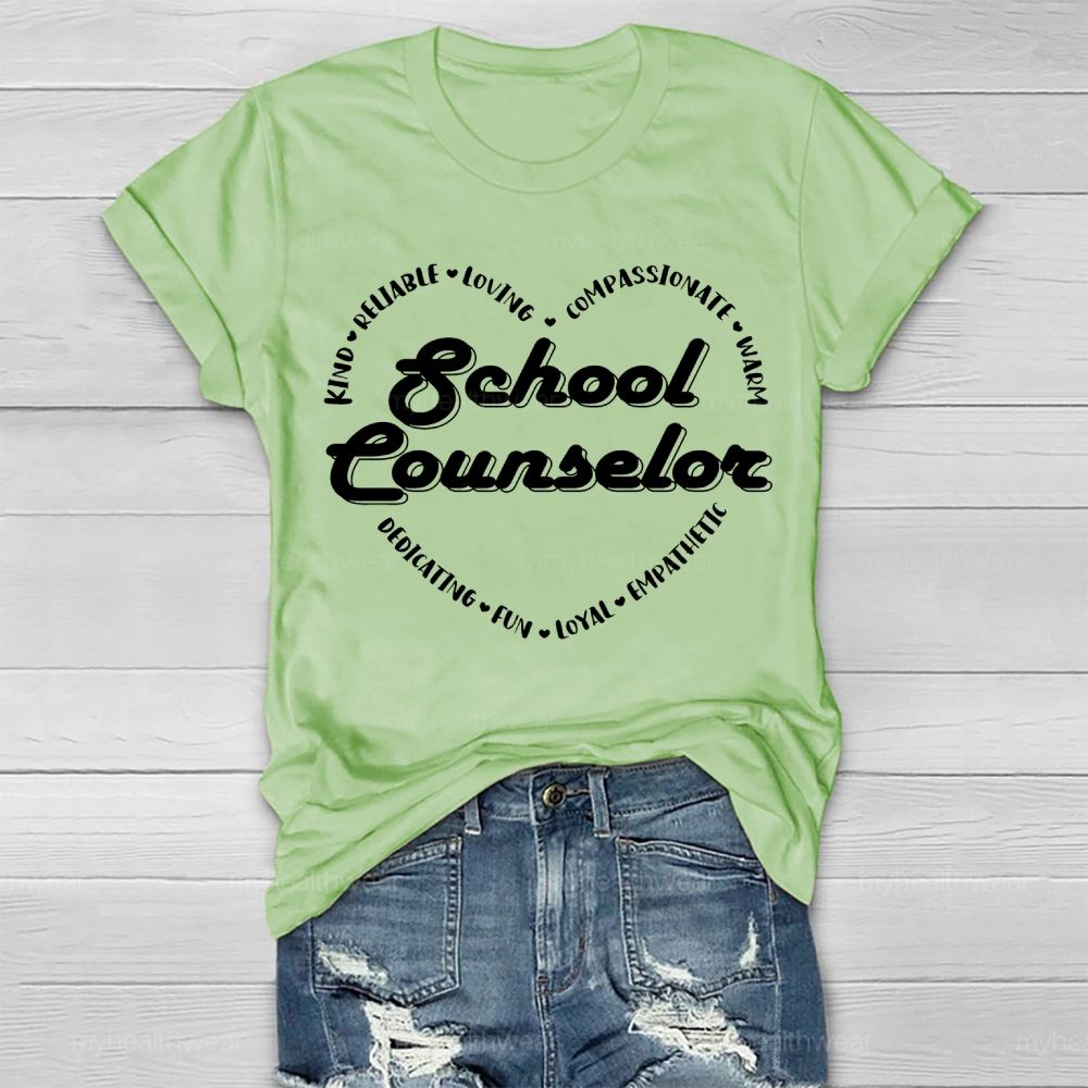 School Counselor Kind Heart Letters Healthwear T-shirt