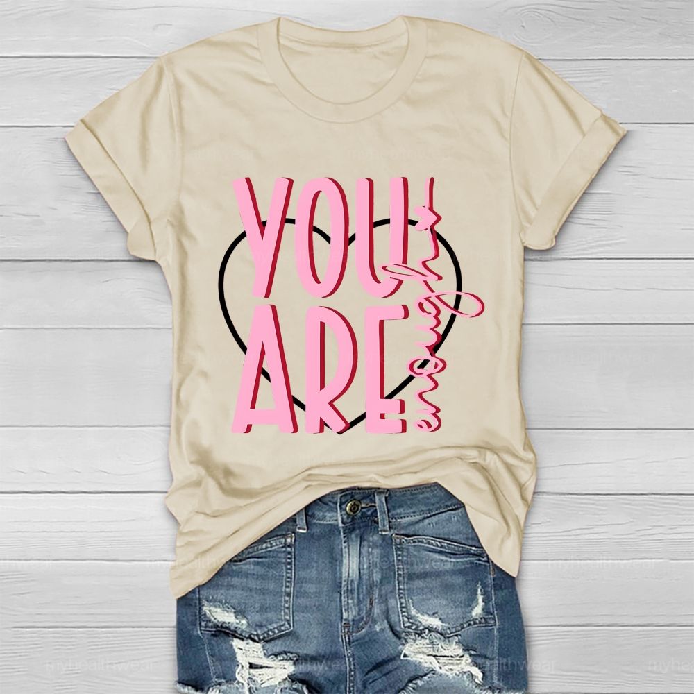 You Are Enough Pink Heart Healthwear T-shirt