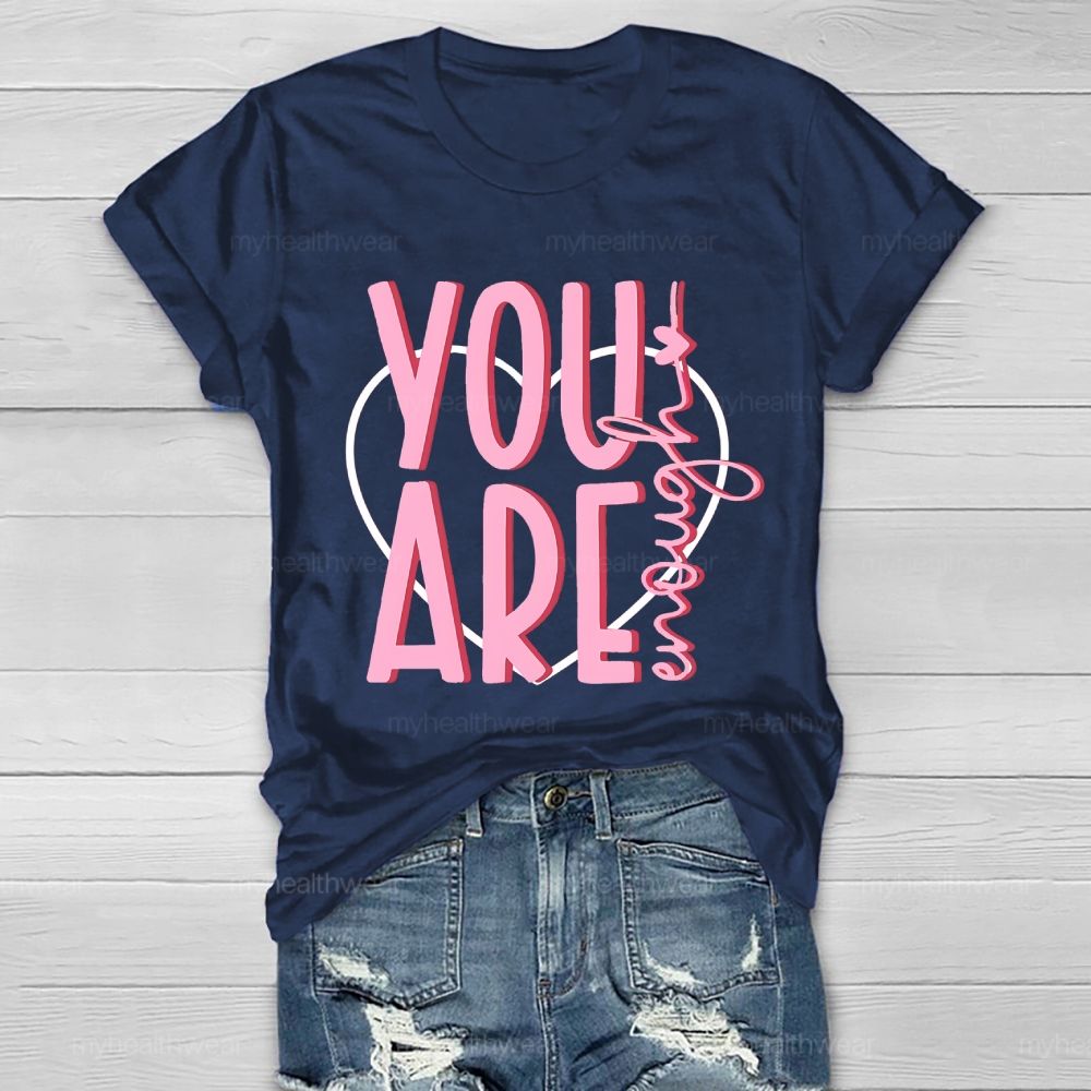 You Are Enough Pink Heart Healthwear T-shirt