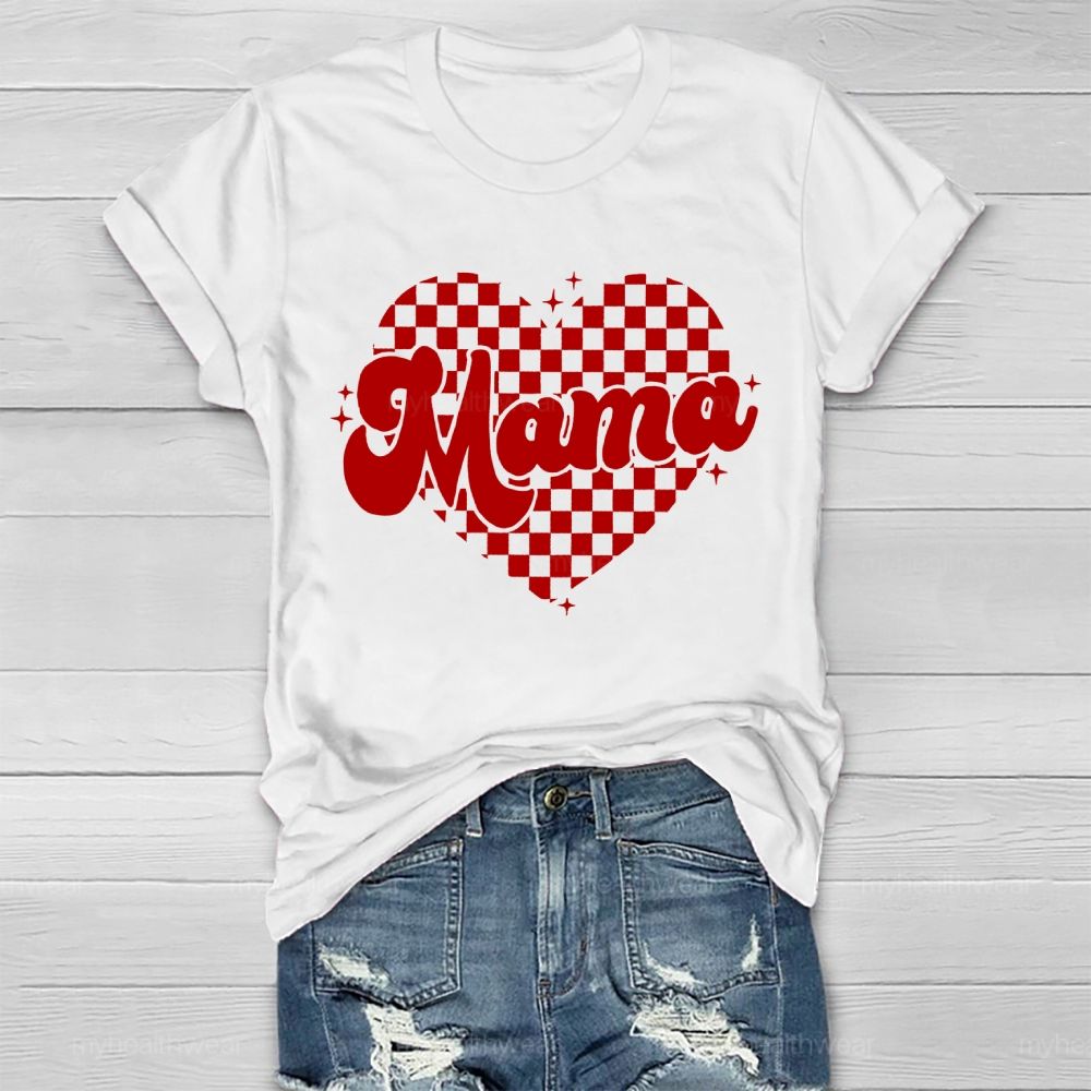 Mom Loving Heart Pattern Healthwear T-shirt
