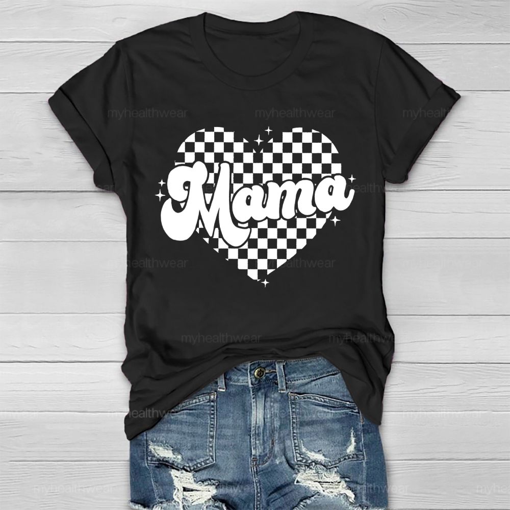 Mom Loving Heart Pattern Healthwear T-shirt