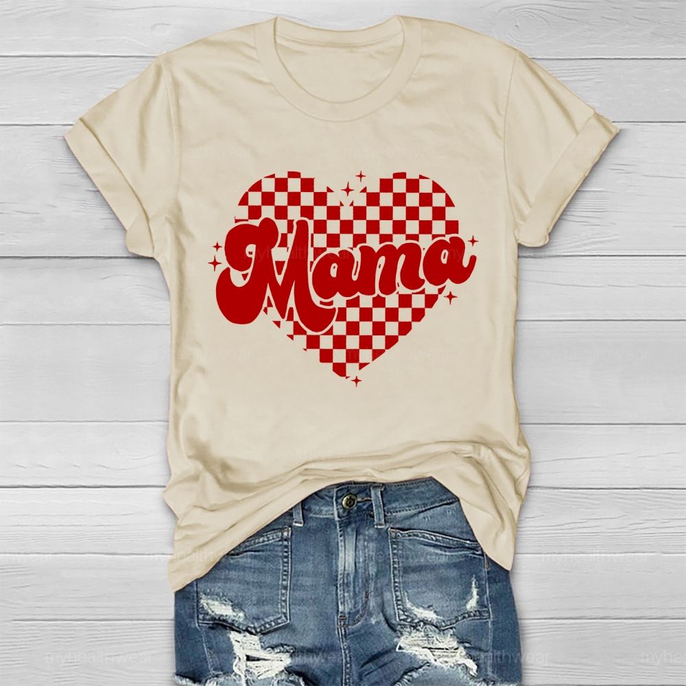 Mom Loving Heart Pattern Healthwear T-shirt