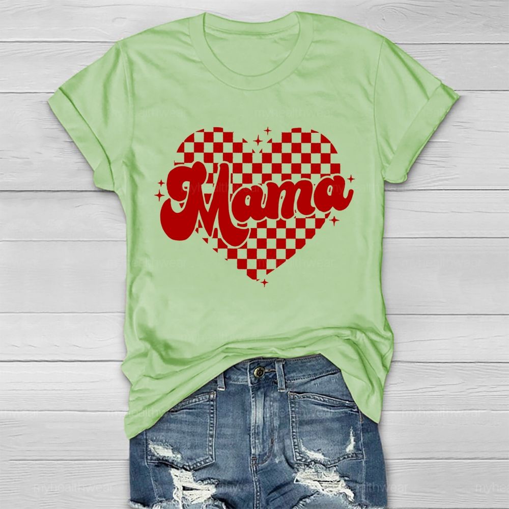 Mom Loving Heart Pattern Healthwear T-shirt