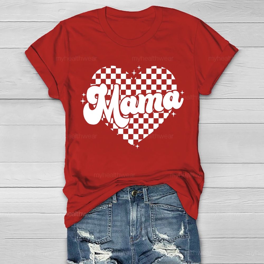 Mom Loving Heart Pattern Healthwear T-shirt