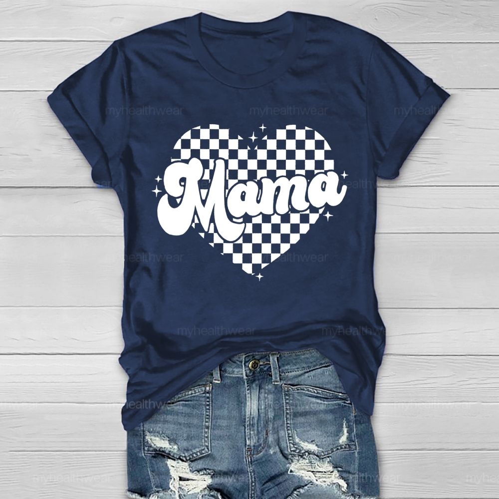 Mom Loving Heart Pattern Healthwear T-shirt