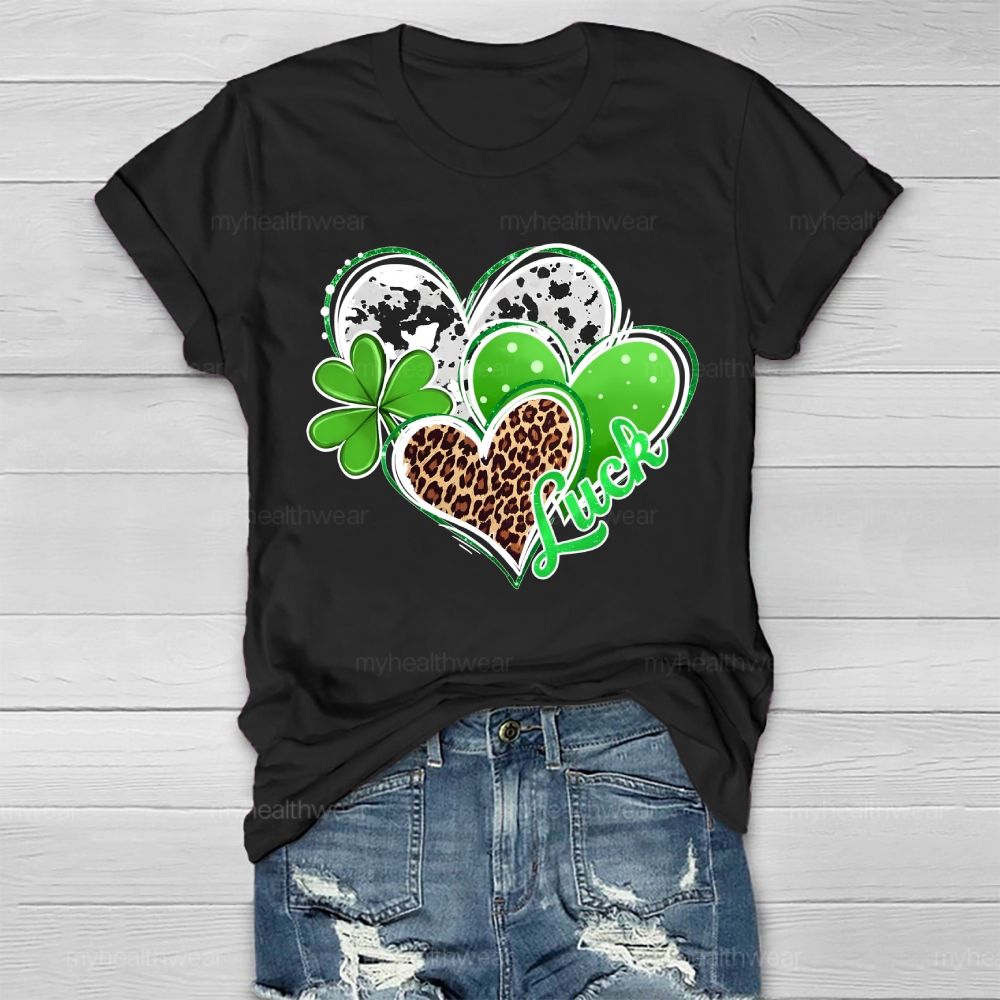 Luck Clover Heart Healthwear T-shirt