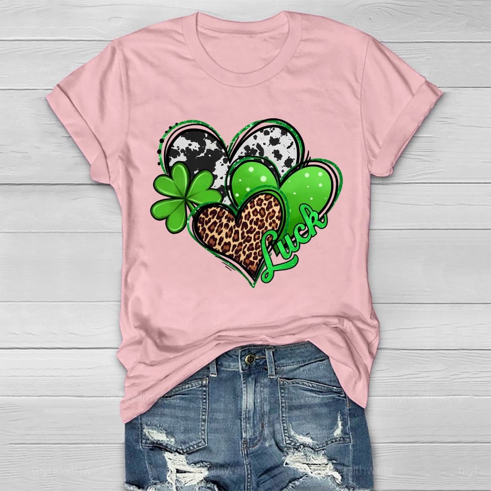 Luck Clover Heart Healthwear T-shirt