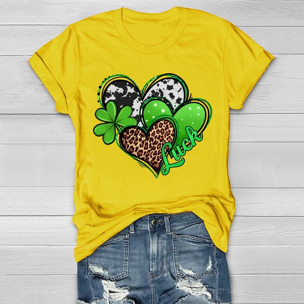 Luck Clover Heart Healthwear T-shirt