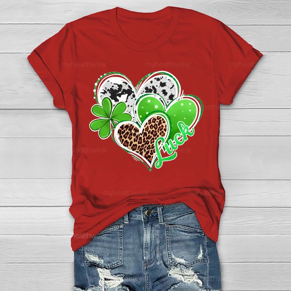 Luck Clover Heart Healthwear T-shirt