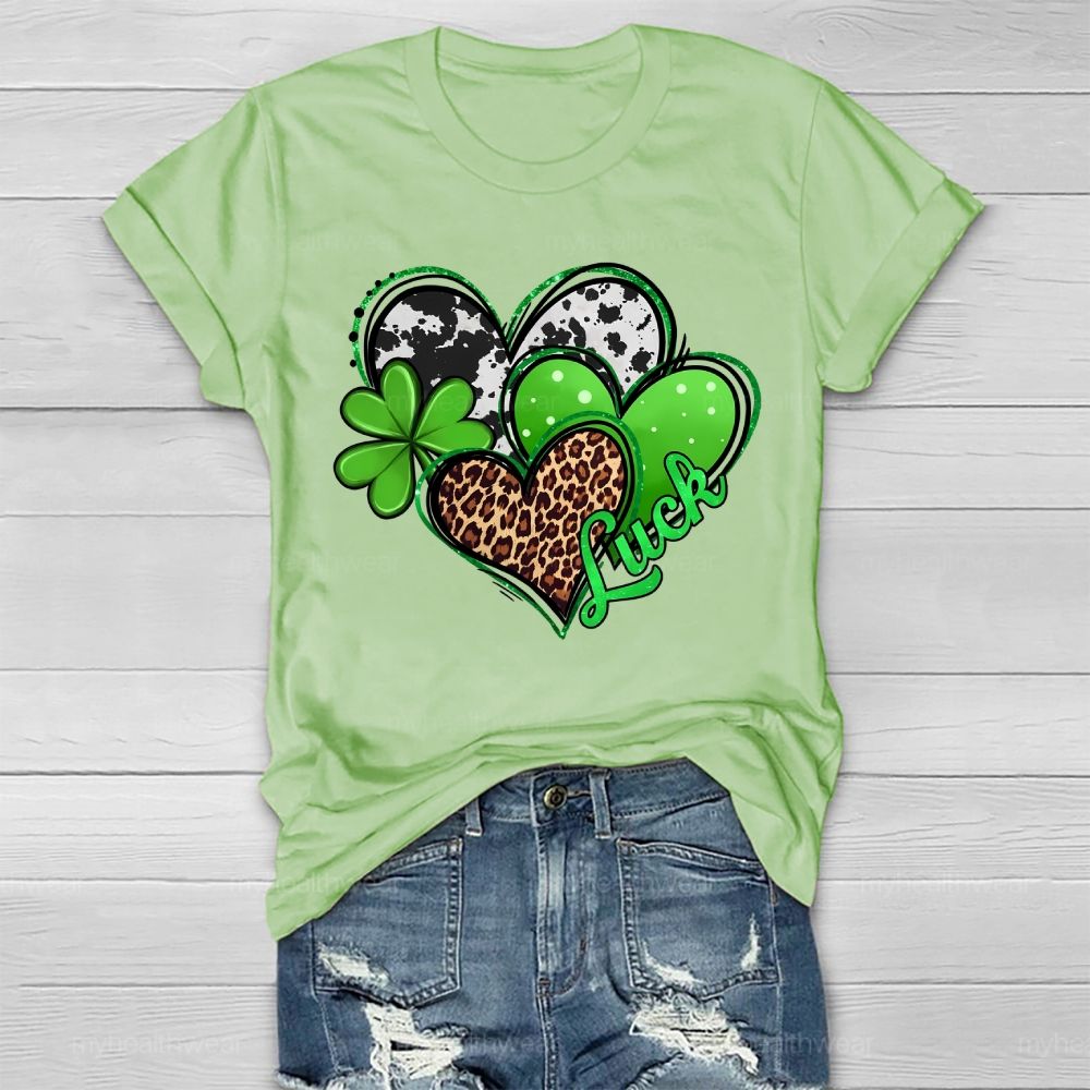 Luck Clover Heart Healthwear T-shirt