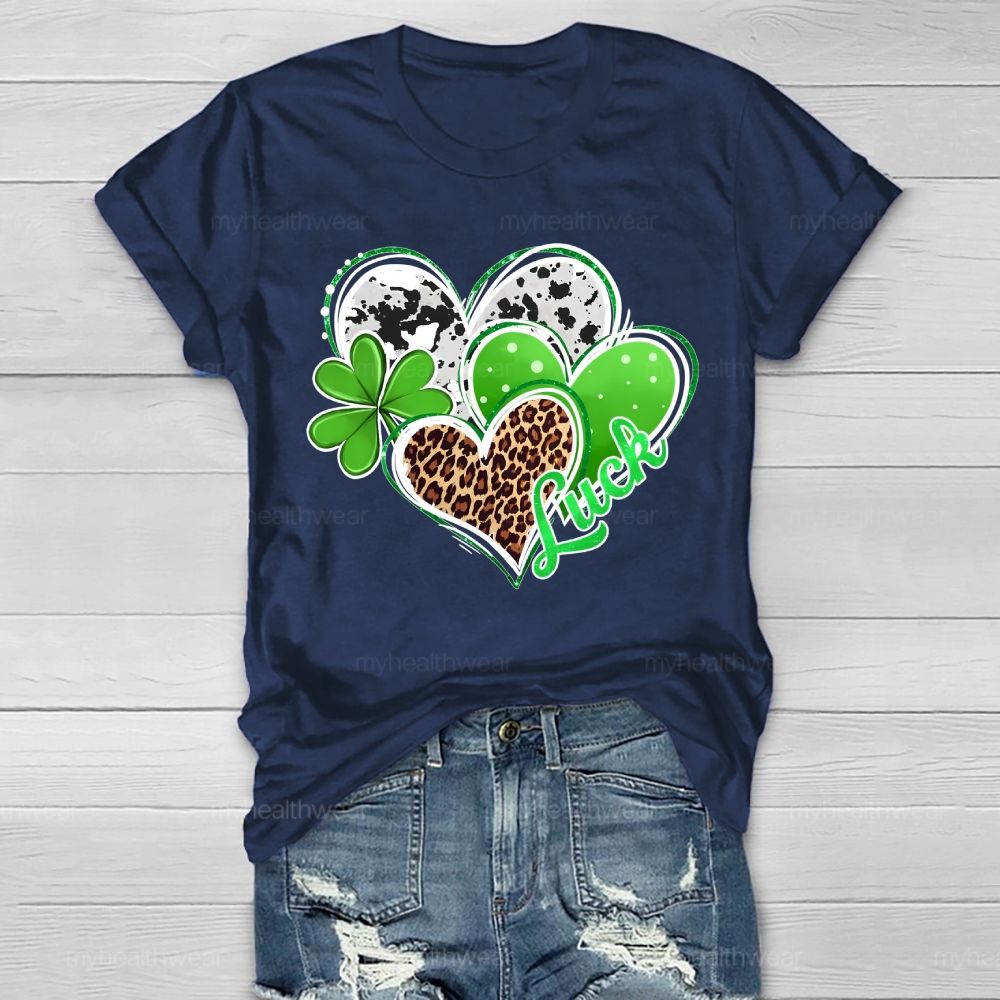 Luck Clover Heart Healthwear T-shirt