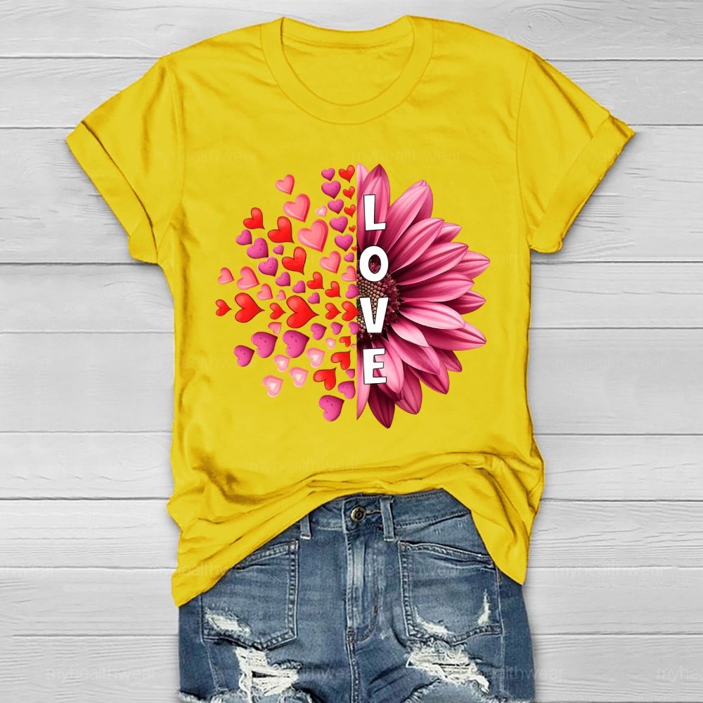 Love Heart Sunflower Healthwear T-shirt