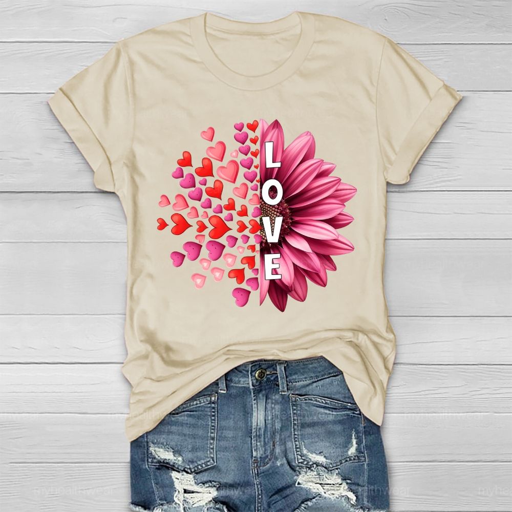 Love Heart Sunflower Healthwear T-shirt