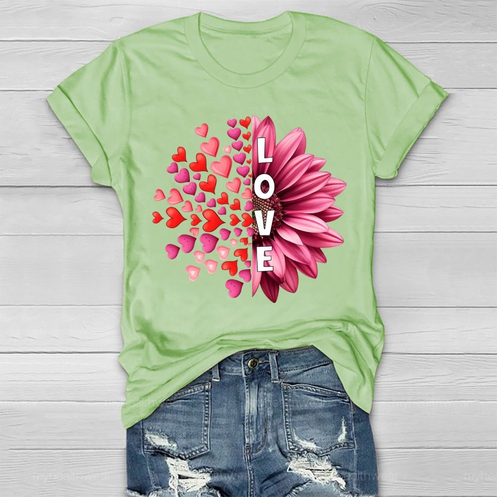 Love Heart Sunflower Healthwear T-shirt