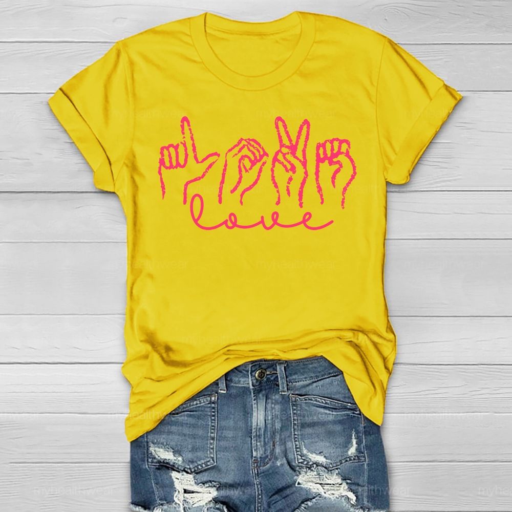 Love Sign Language Valentine's Day Healthwear T-shirt