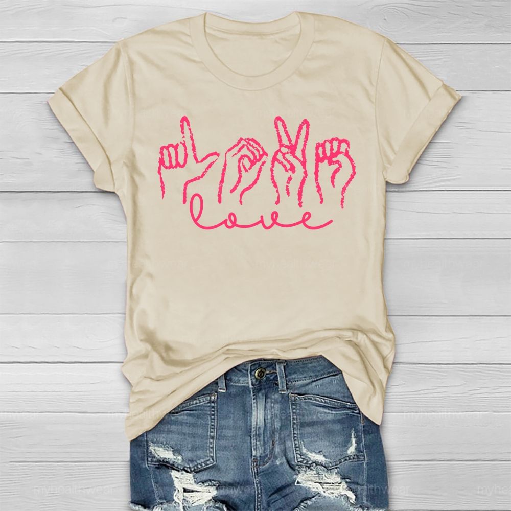 Love Sign Language Valentine's Day Healthwear T-shirt