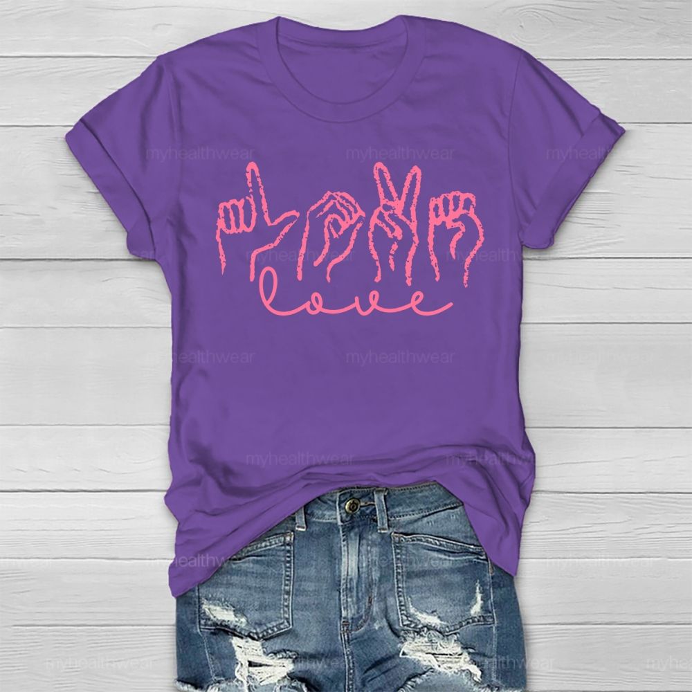 Love Sign Language Valentine's Day Healthwear T-shirt