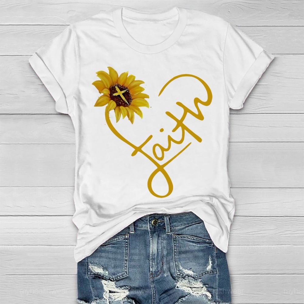 Faith Cross Love Sunflower Healthwear T-shirt