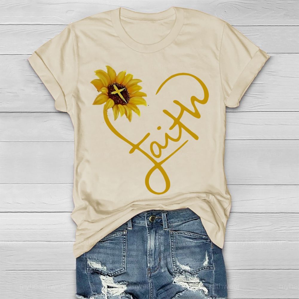 Faith Cross Love Sunflower Healthwear T-shirt