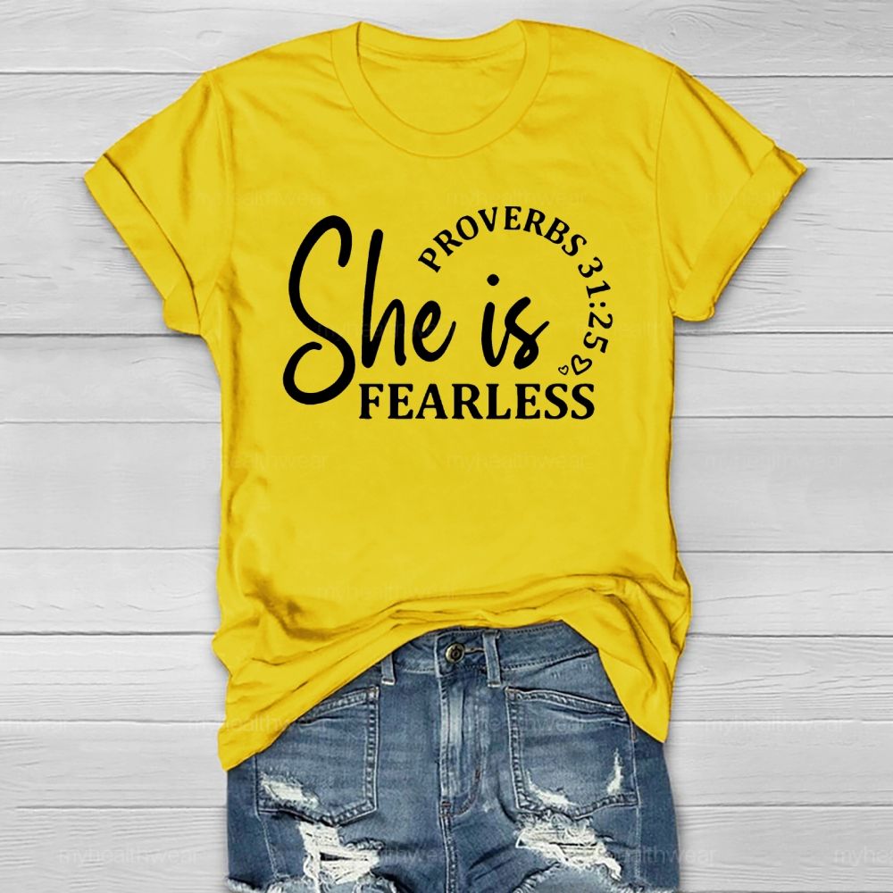 She Is Fearless Proverbs 31:25 Healthwear T-shirt