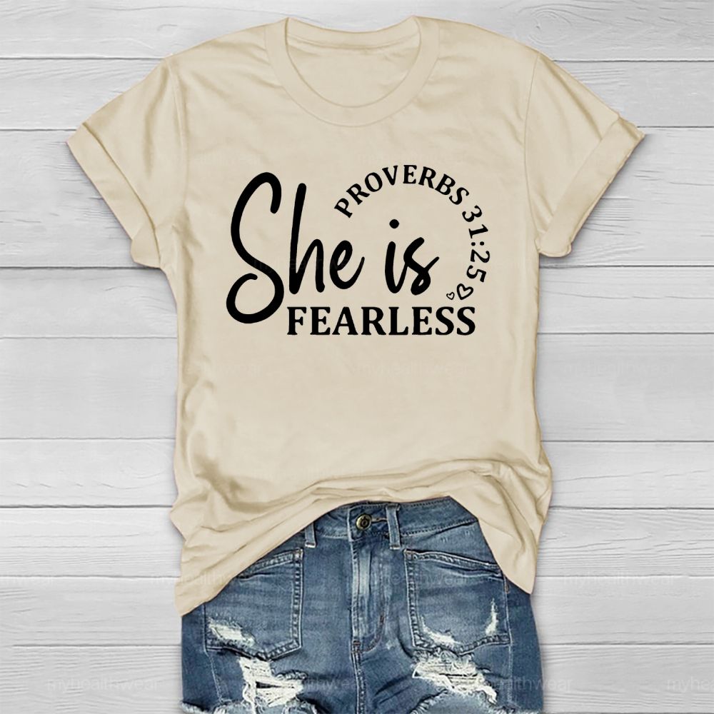 She Is Fearless Proverbs 31:25 Healthwear T-shirt