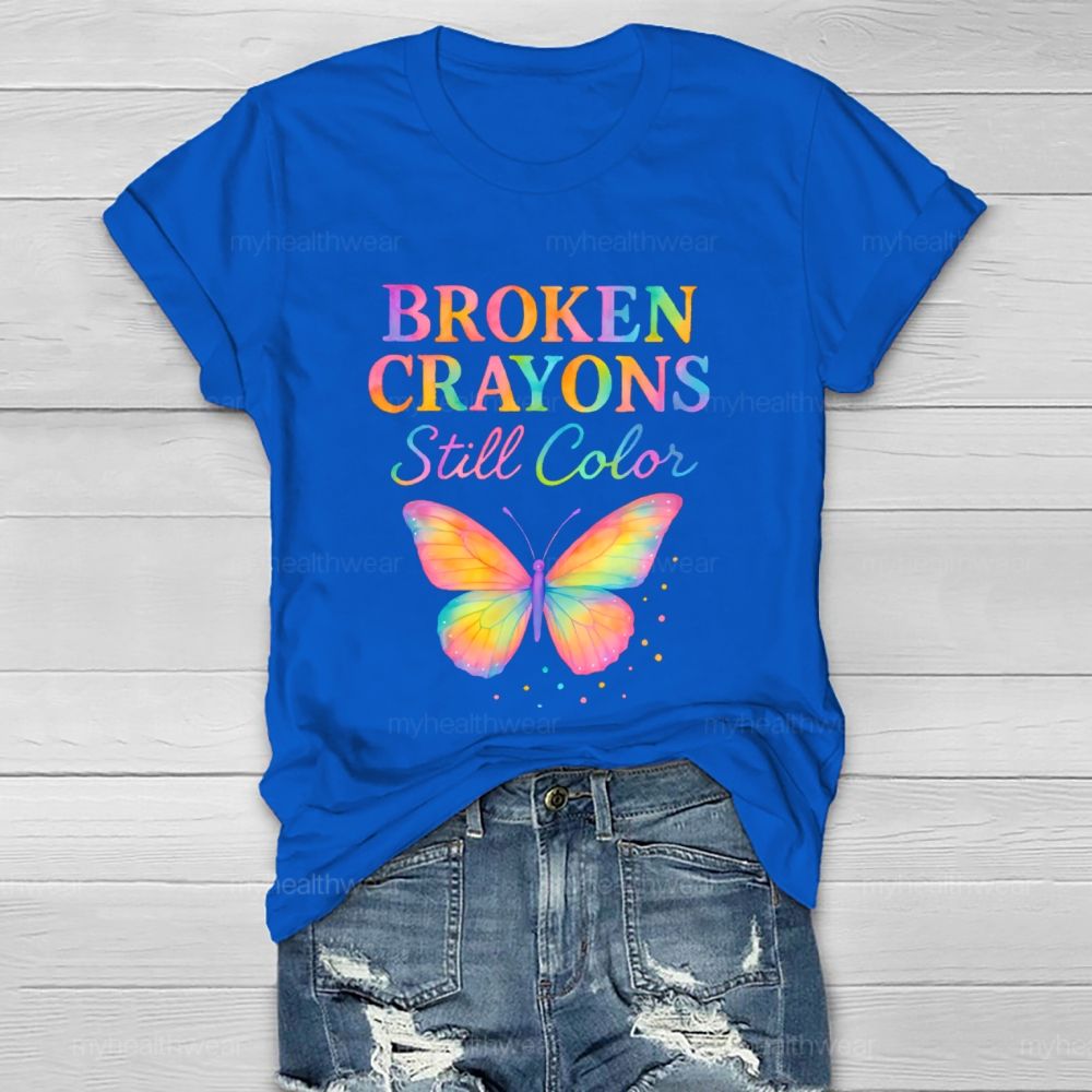 Broken Crayons Still Color Butterfly Polka Dots Healthwear T-shirt