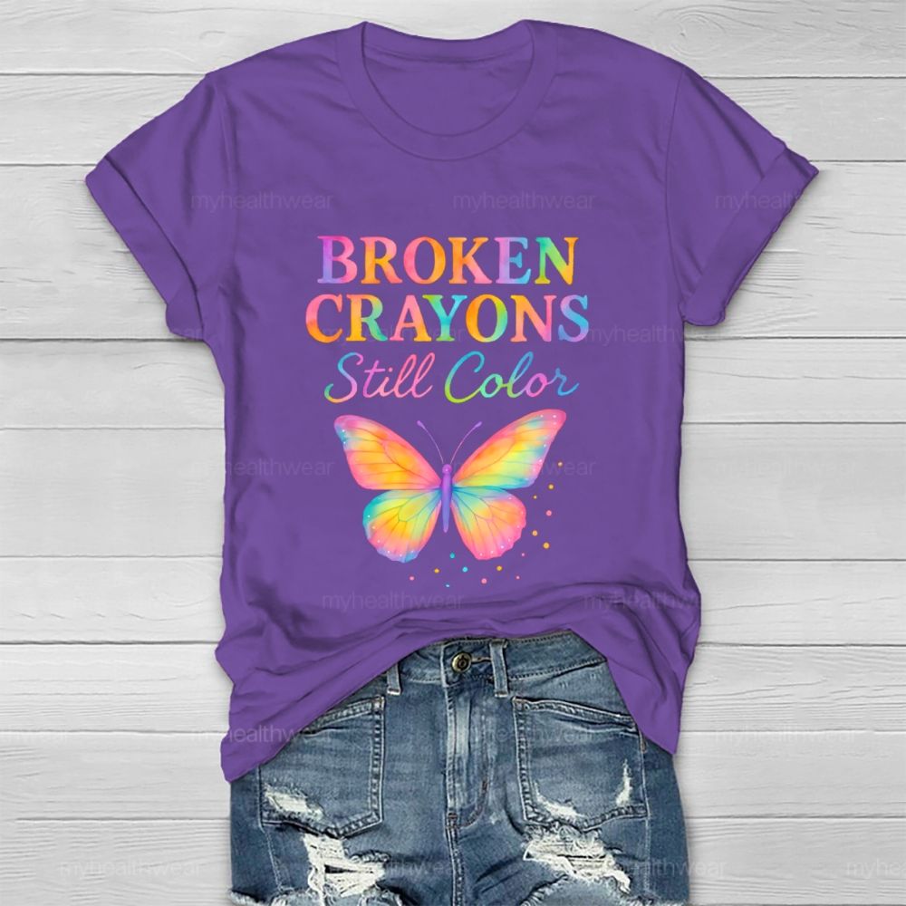 Broken Crayons Still Color Butterfly Polka Dots Healthwear T-shirt