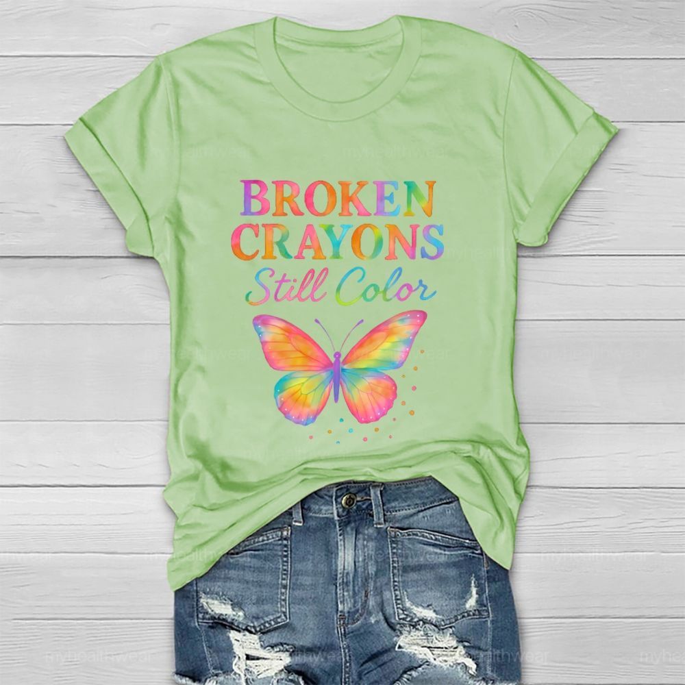 Broken Crayons Still Color Butterfly Polka Dots Healthwear T-shirt