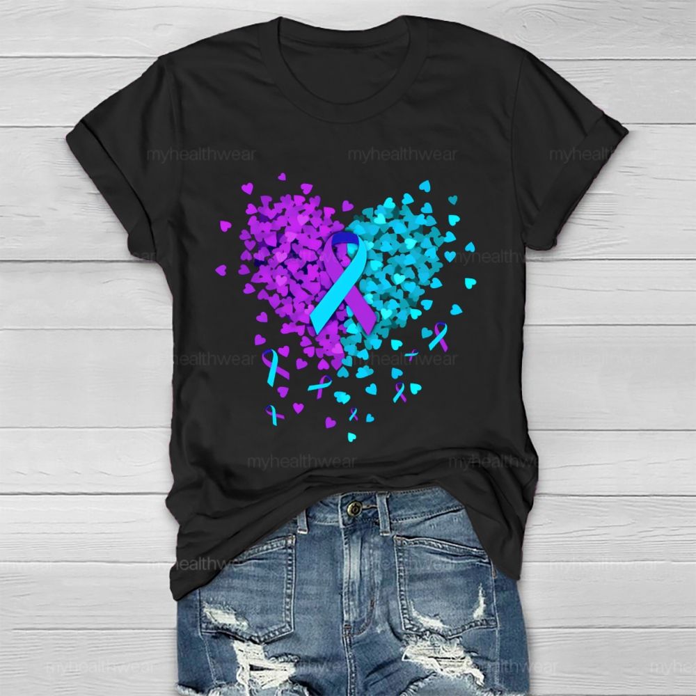 Suicide Prevention Love Ribbon Graphics Healthwear T-shirt