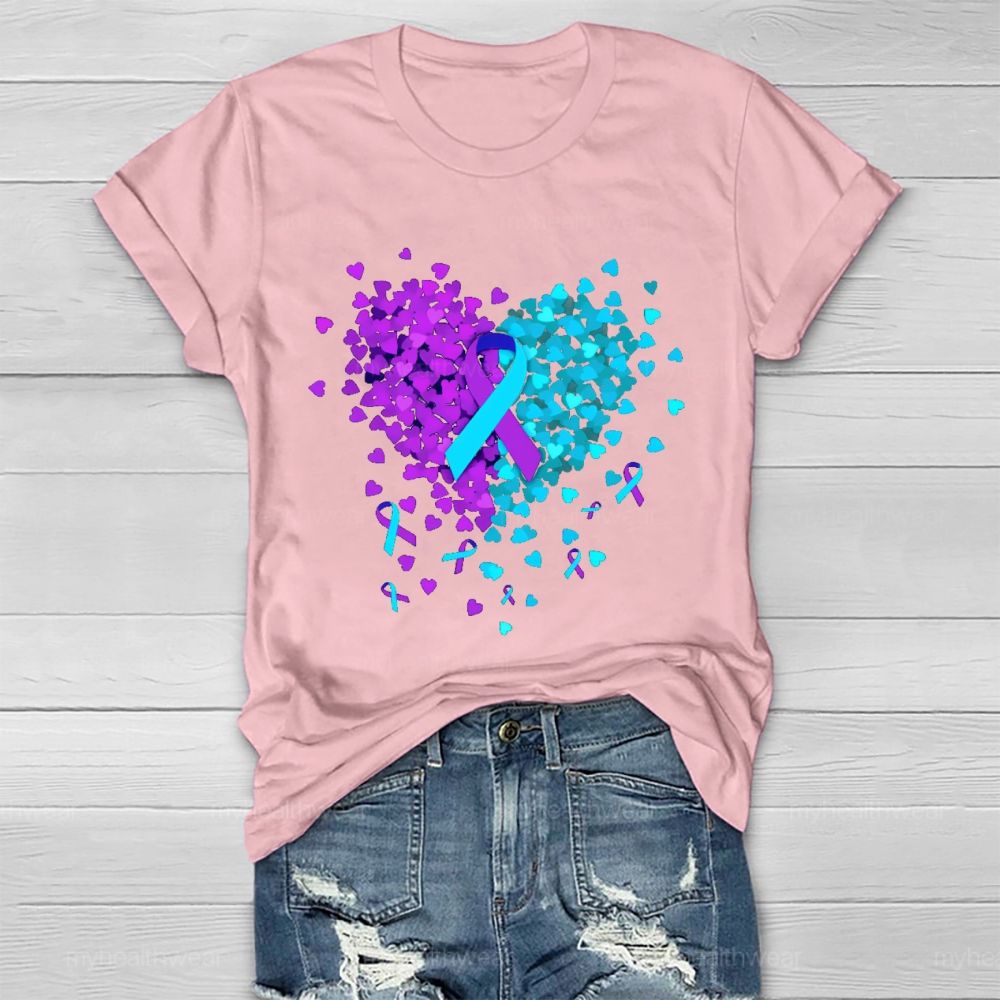 Suicide Prevention Love Ribbon Graphics Healthwear T-shirt