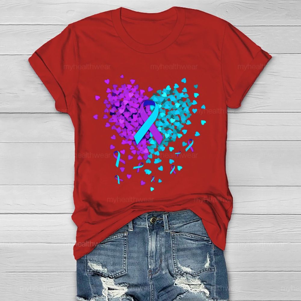 Suicide Prevention Love Ribbon Graphics Healthwear T-shirt