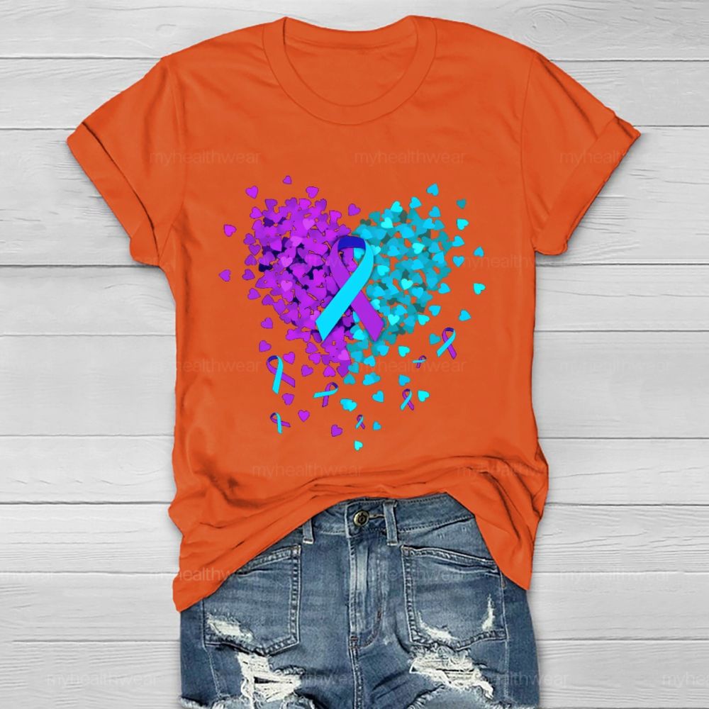 Suicide Prevention Love Ribbon Graphics Healthwear T-shirt