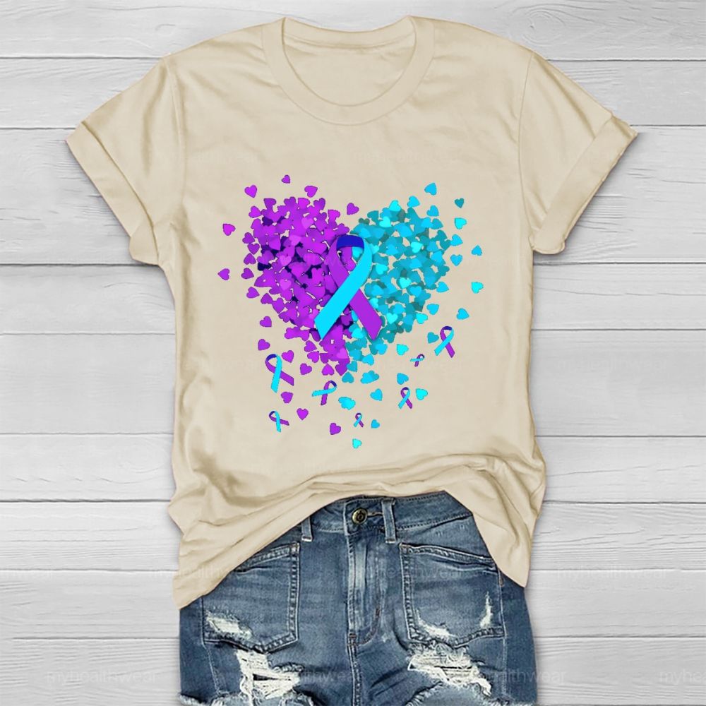 Suicide Prevention Love Ribbon Graphics Healthwear T-shirt