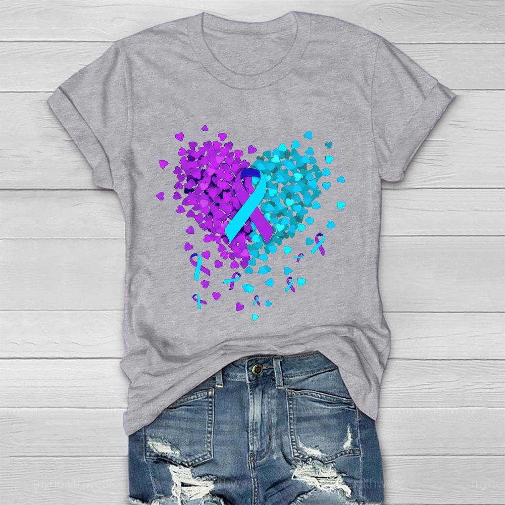 Suicide Prevention Love Ribbon Graphics Healthwear T-shirt