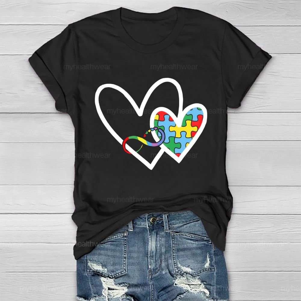 Heart Puzzle Infinity Symbol Healthwear T-shirt
