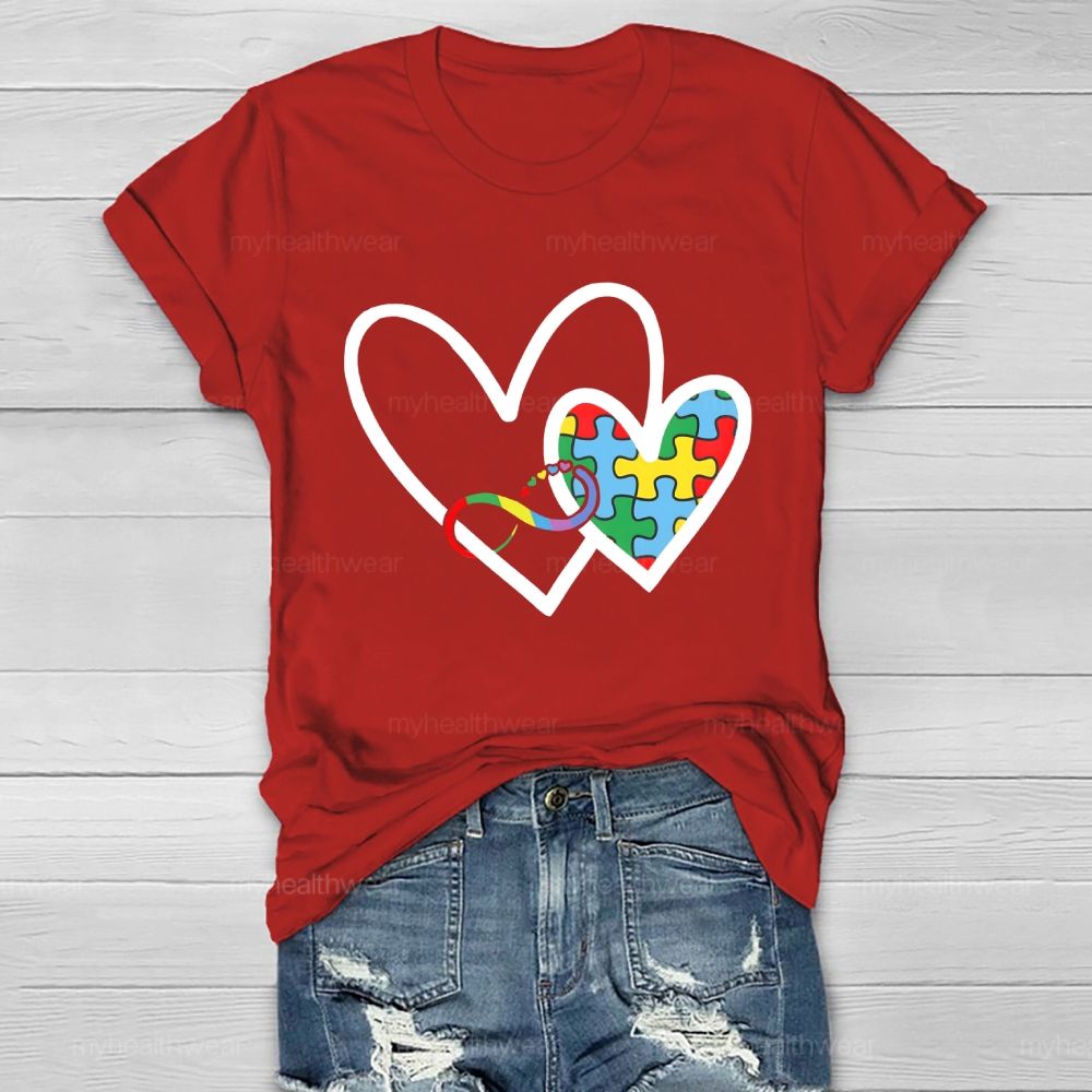 Heart Puzzle Infinity Symbol Healthwear T-shirt