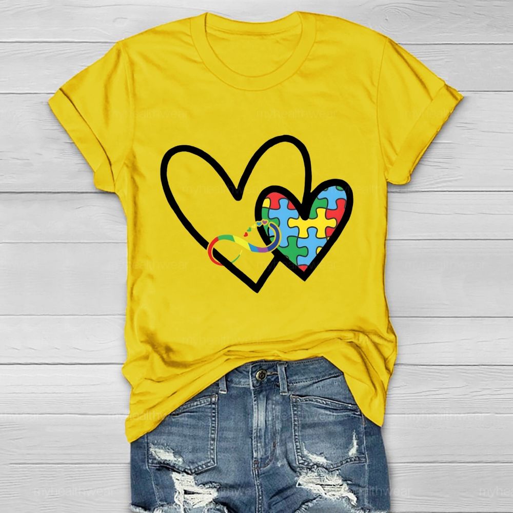Heart Puzzle Infinity Symbol Healthwear T-shirt