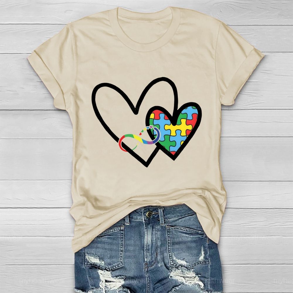Heart Puzzle Infinity Symbol Healthwear T-shirt