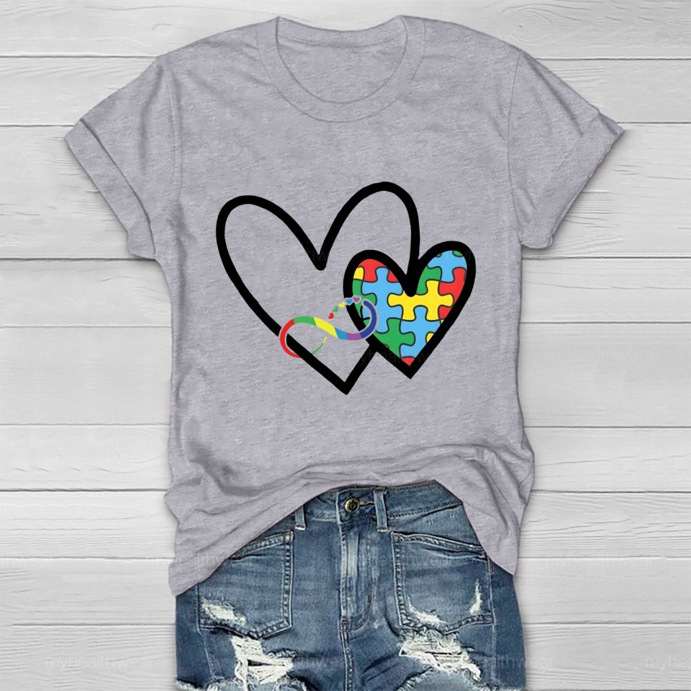 Heart Puzzle Infinity Symbol Healthwear T-shirt