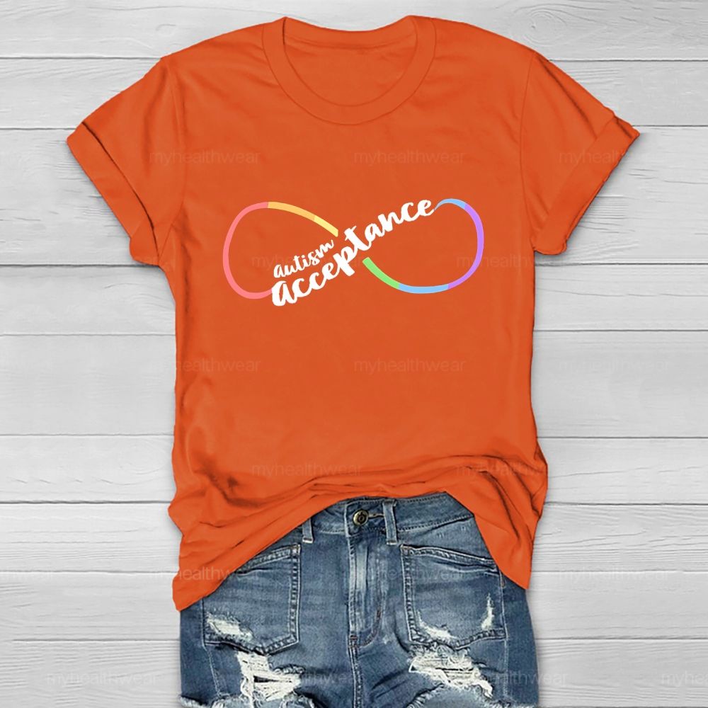 Autism Acceptance Infinity Symbol Graphic Healthwear T-shirt