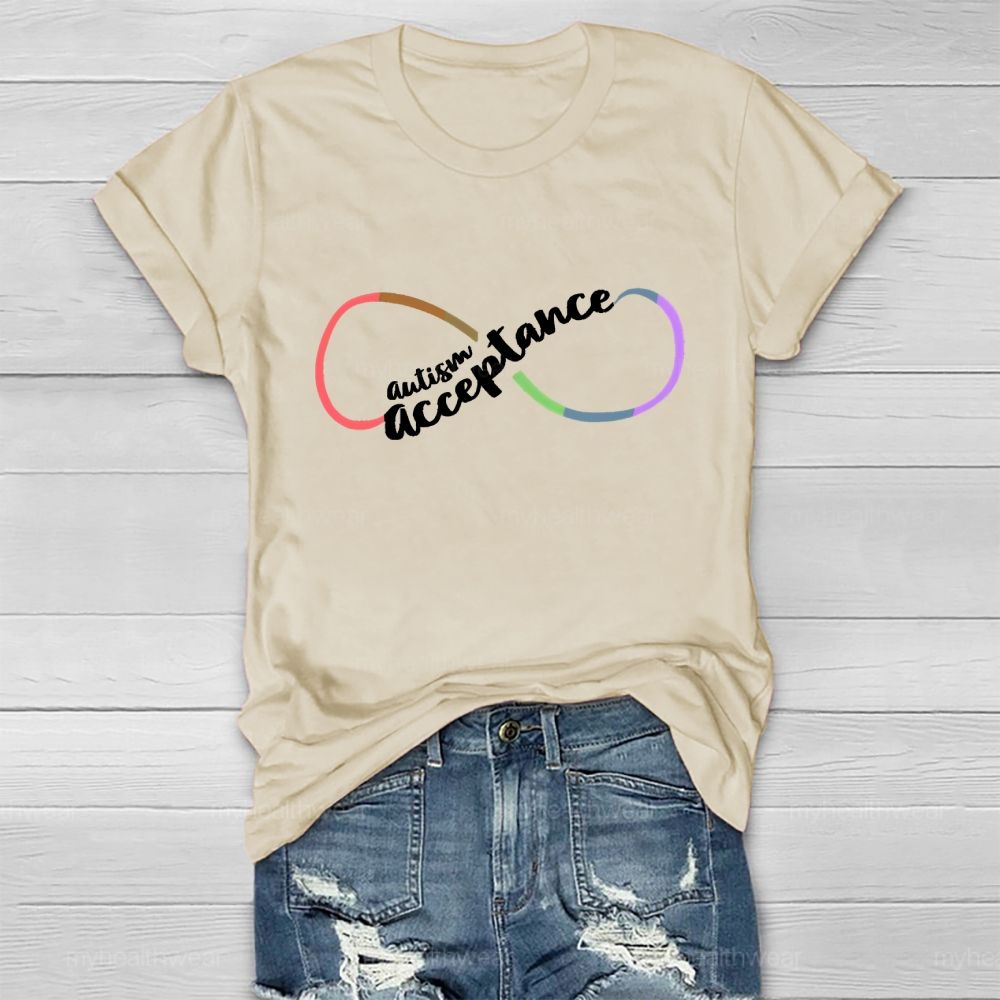 Autism Acceptance Infinity Symbol Graphic Healthwear T-shirt