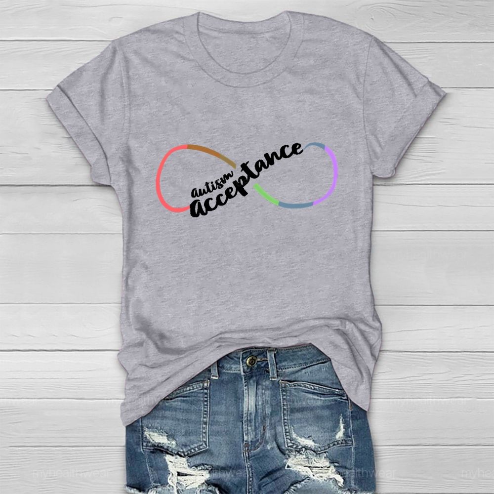 Autism Acceptance Infinity Symbol Graphic Healthwear T-shirt