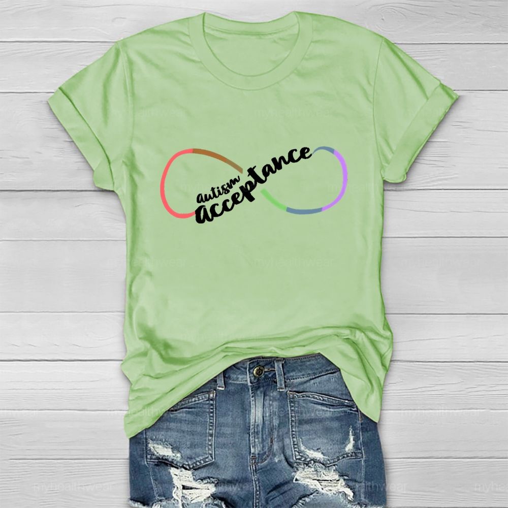 Autism Acceptance Infinity Symbol Graphic Healthwear T-shirt