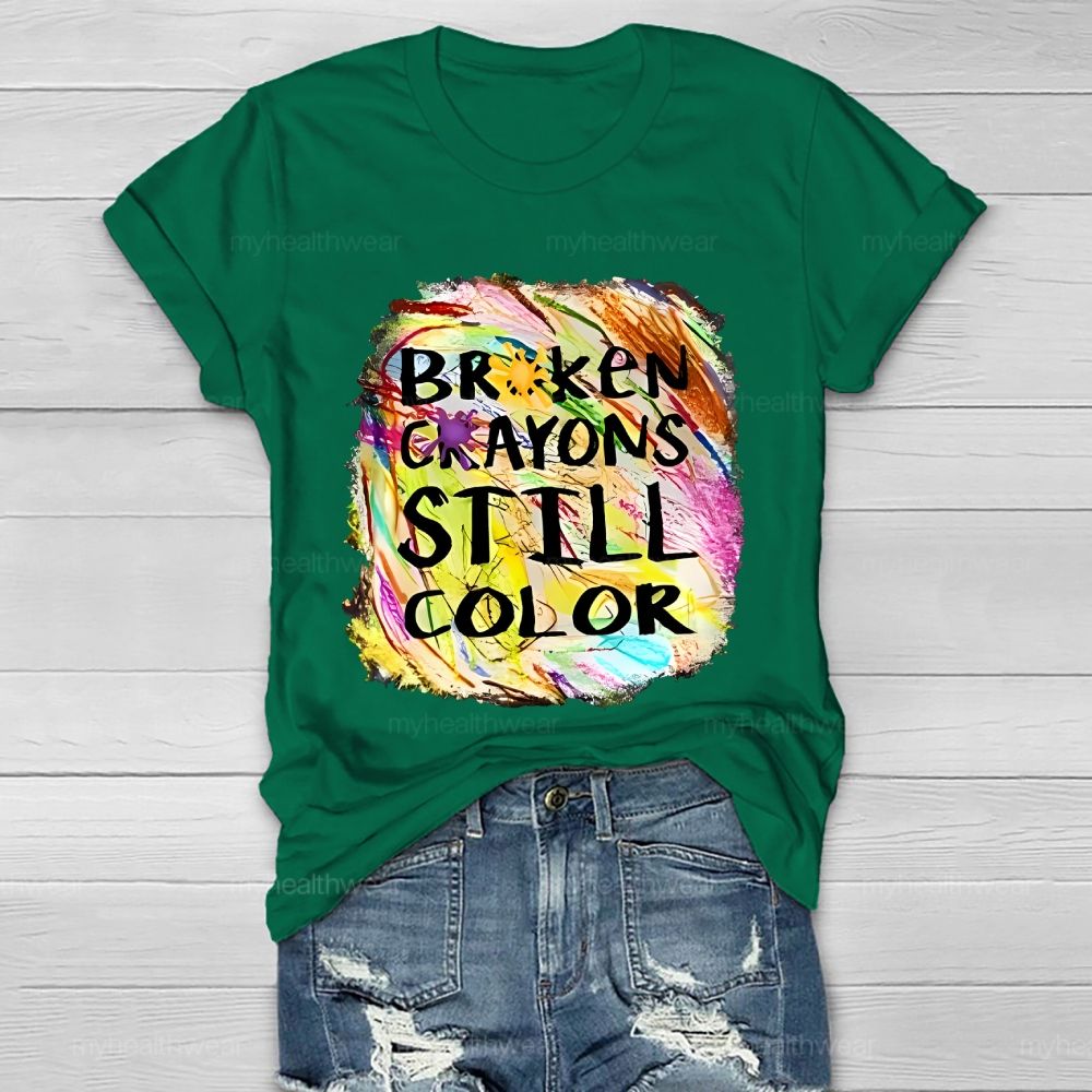 Broken Crayons Still Color Pattern Healthwear T-shirt