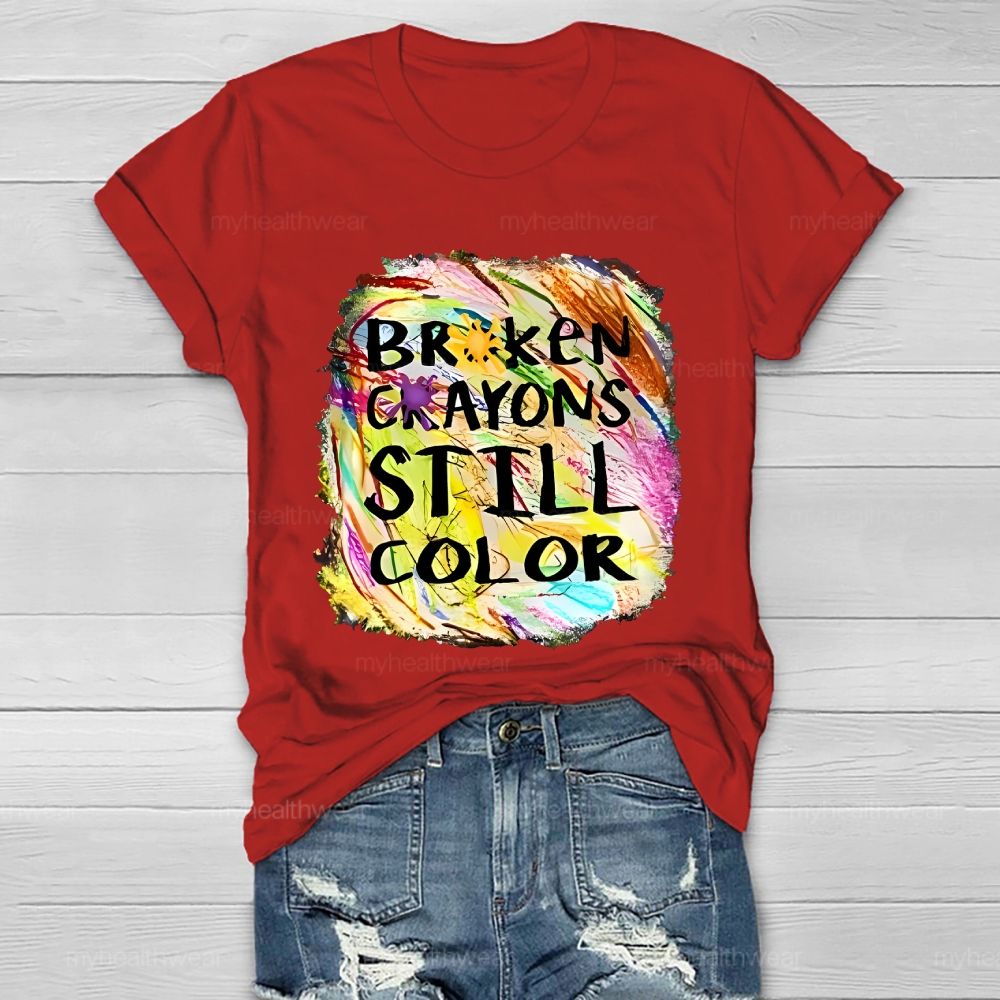 Broken Crayons Still Color Pattern Healthwear T-shirt