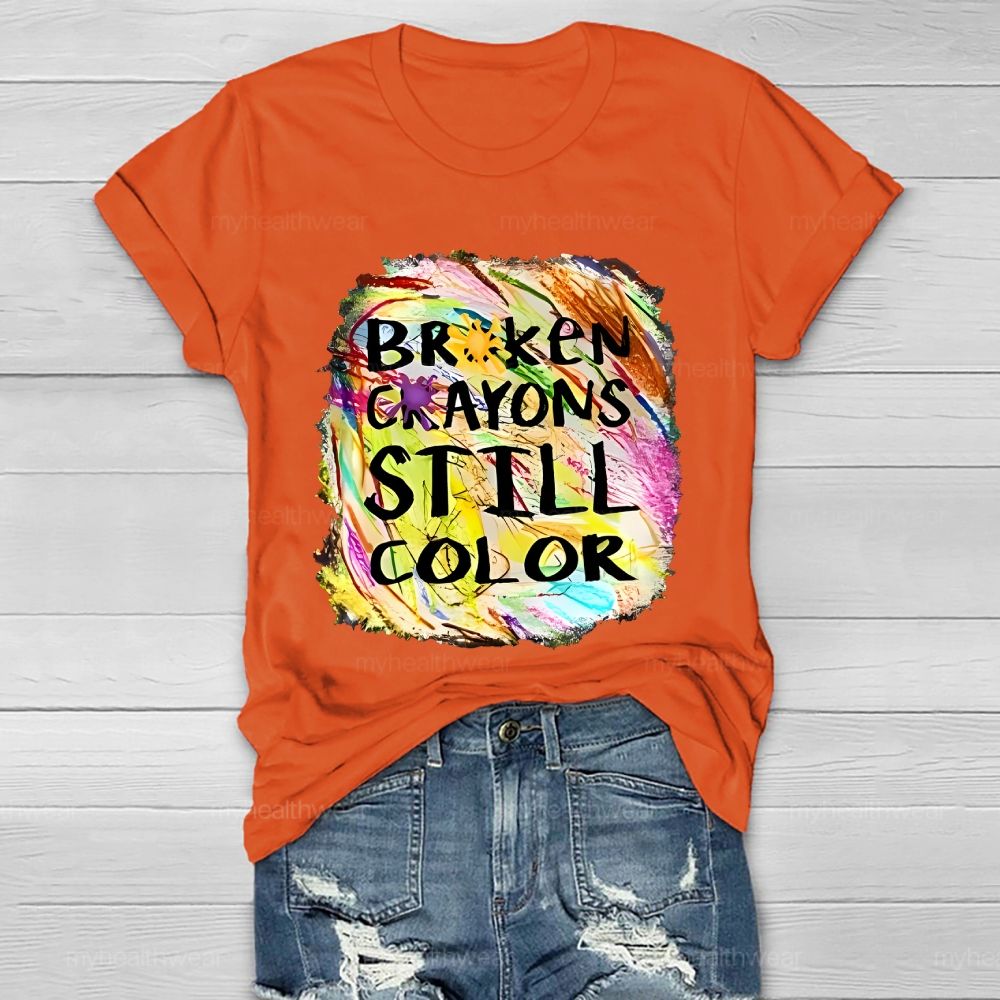 Broken Crayons Still Color Pattern Healthwear T-shirt