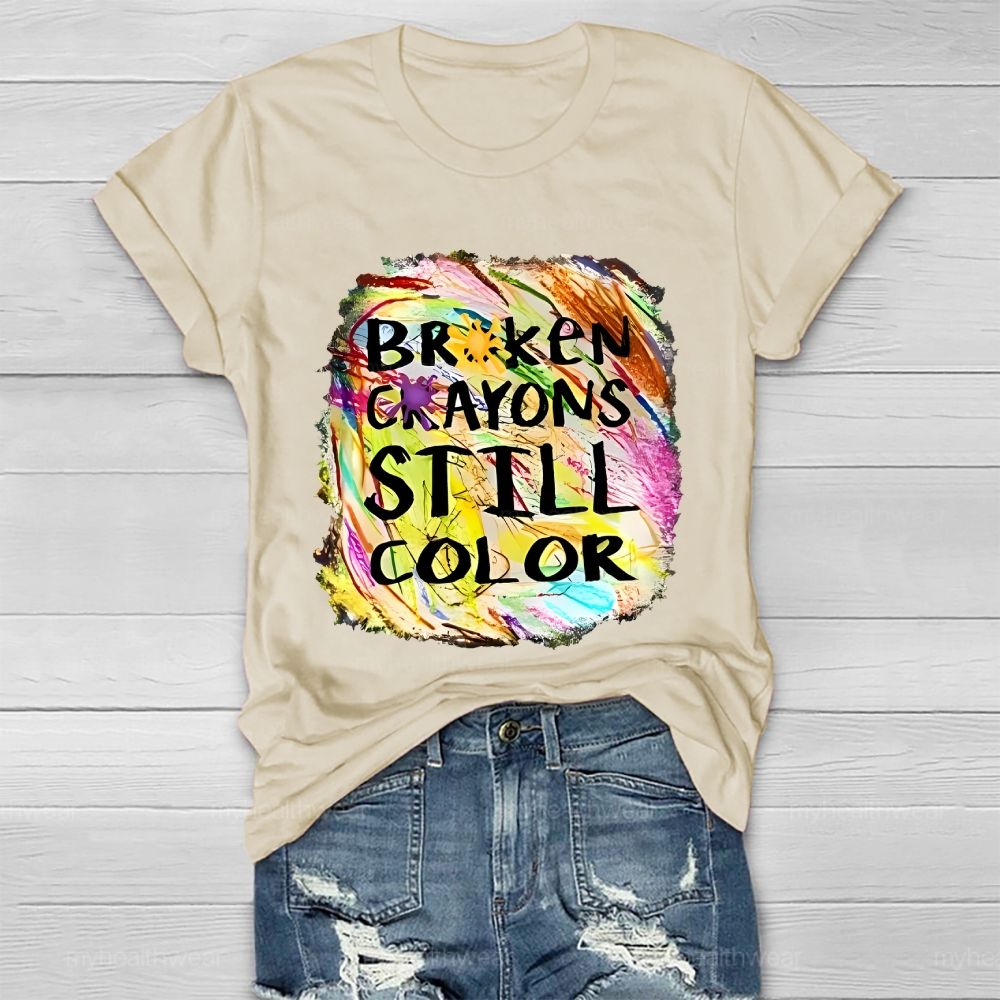 Broken Crayons Still Color Pattern Healthwear T-shirt