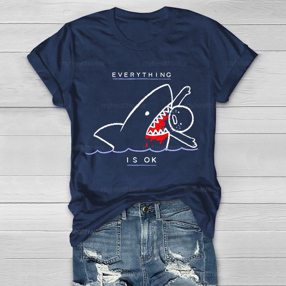 Everything Is Ok Pattern Healthwear T-shirt