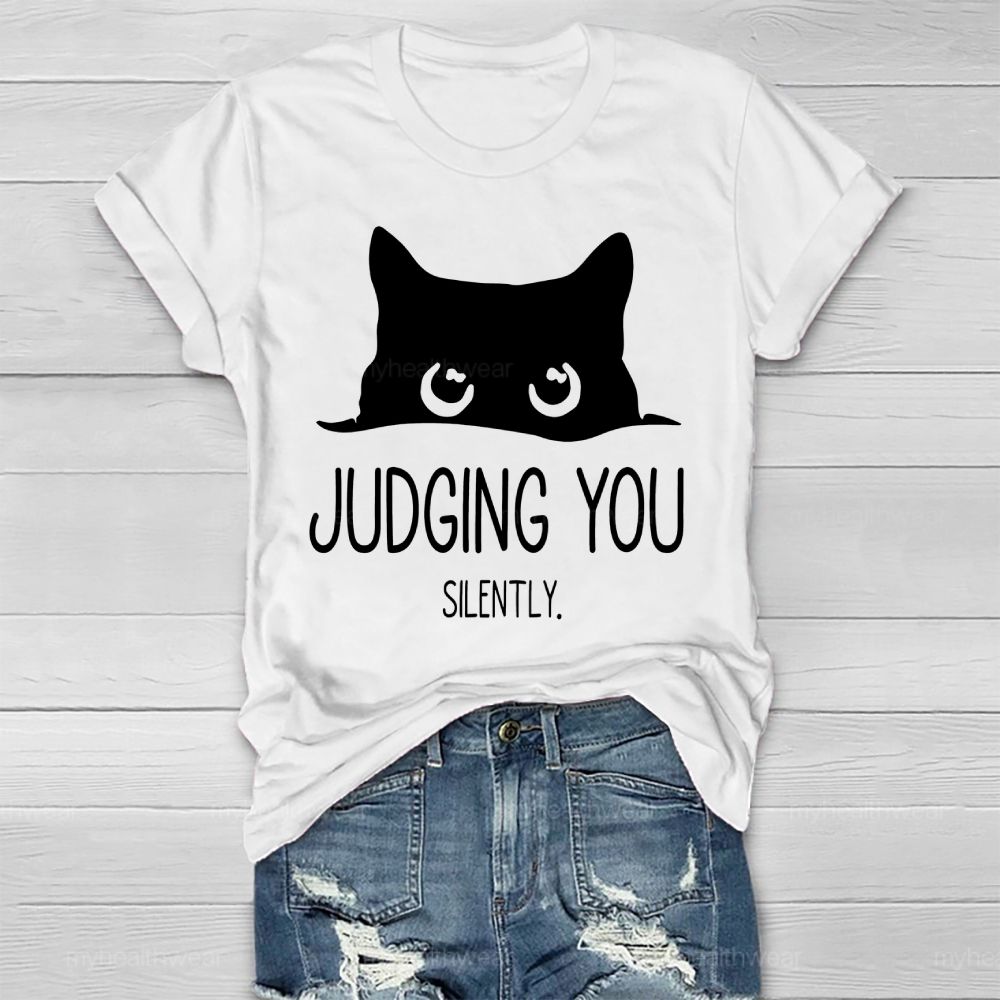 Judging You Silently Cat Healthwear T-shirt